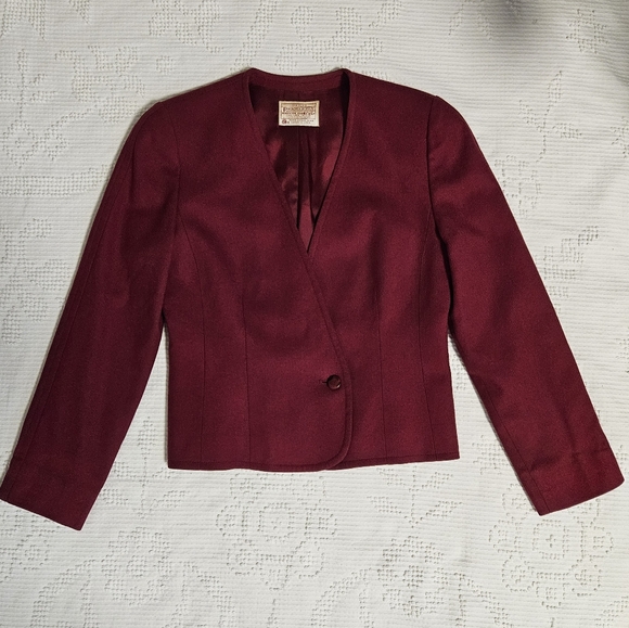 Cranberry Wool Blazer - Picture 6 of 15